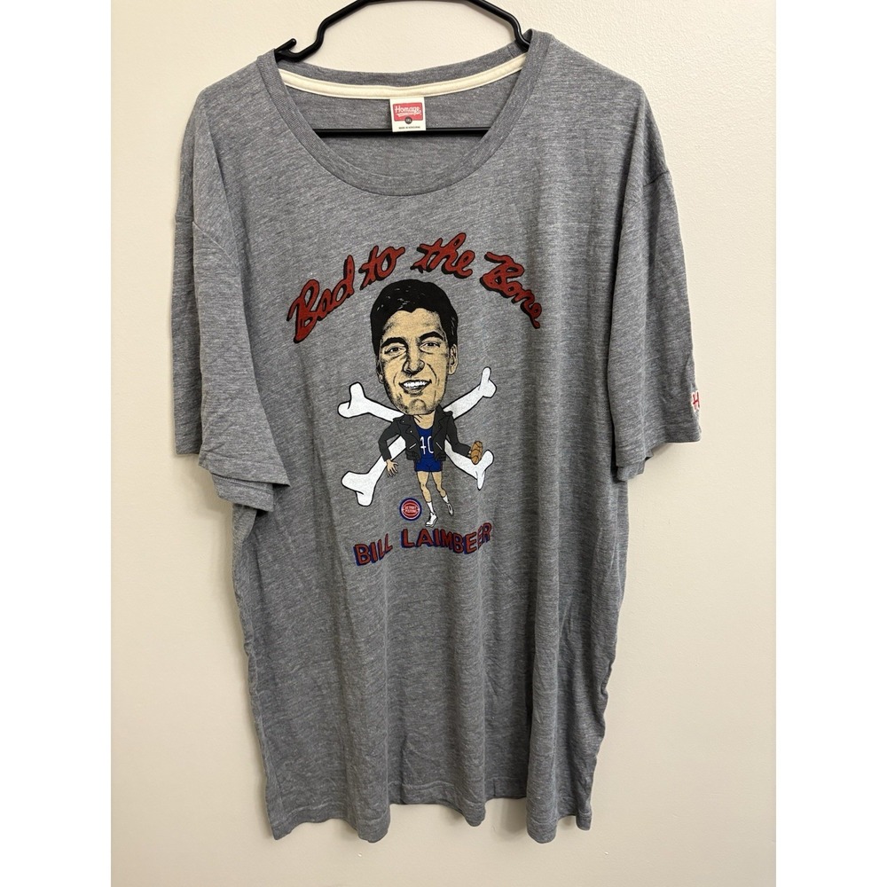 Men's Homage Bill Laimbeer Pistons Bad To The Bone Big Head Shirt Size 3XL